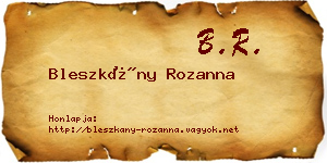 Bleszkány Rozanna névjegykártya